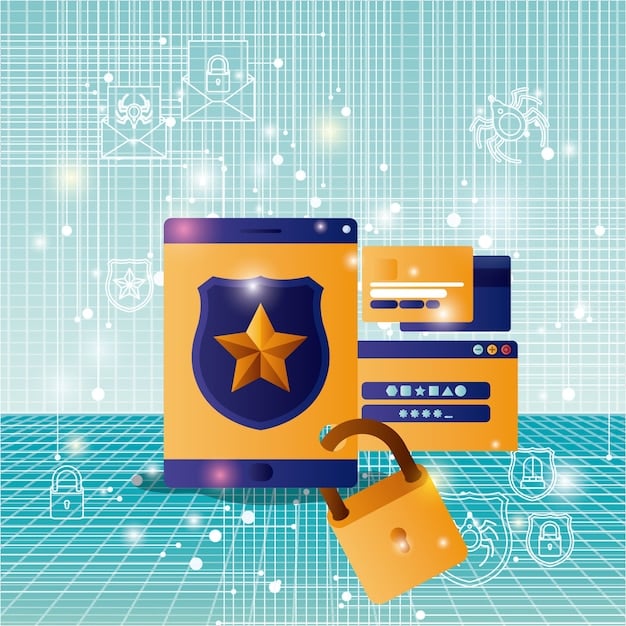 A visual representation of cybersecurity measures, such as firewalls, encryption keys, and secure lock icons, protecting online banking and savings accounts.