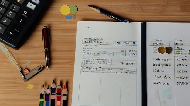 A detailed budget planner spreadsheet with various income and expense categories, highlighting how to track and manage finances effectively.