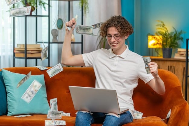 A person working on a laptop at home, showing the flexibility of freelancing and earning extra income.
