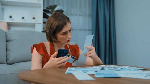A person using a budgeting app on their smartphone, showing categories for income, expenses, and debt payments. The screen emphasizes the allocation for debt repayment.